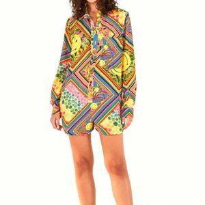 FARM Rio Smiley Mixed Scarves Romper - only wore couple times!